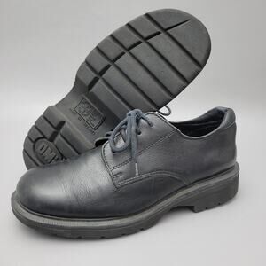 Dr Doc Martens Black Leather Oxford Chunky Shoes Mens 8 Made In England 9256 Y2K